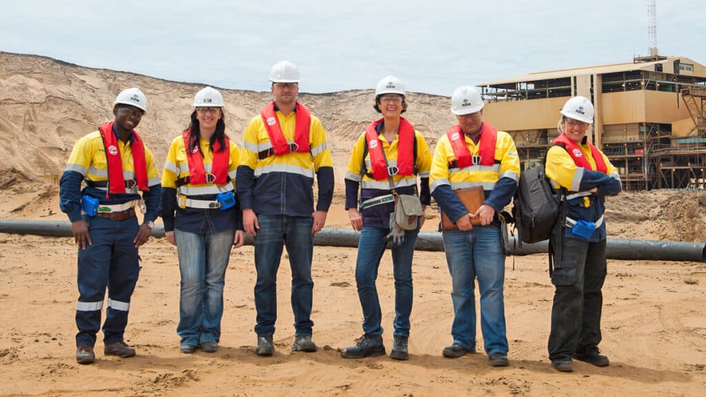 CommsKit team conducting brand audit at Rio Tinto RBM mining site