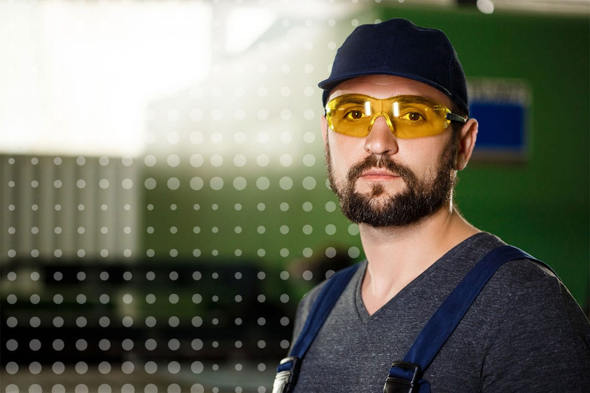Employee engagement company in the UK showing an engaged employee in a factory