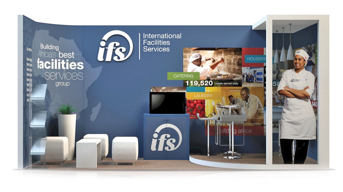 facilities management communications showing a stand design for Mining Indaba